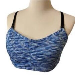 Motherhood Nursing Blue and Black Women's Top